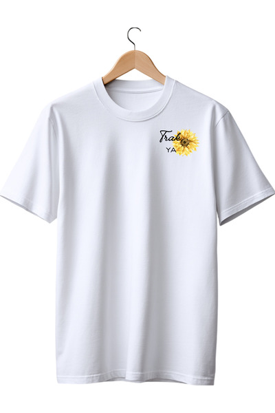 veracraft Thracian Sunflower Printed T-Shirt - Local Design Cotton Ecru / White T-Shirt