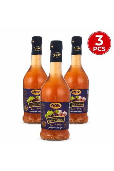 Çiçek Otet de Struguri cu Usturoi Sticla Cicek Set 3 Buc 250 Ml