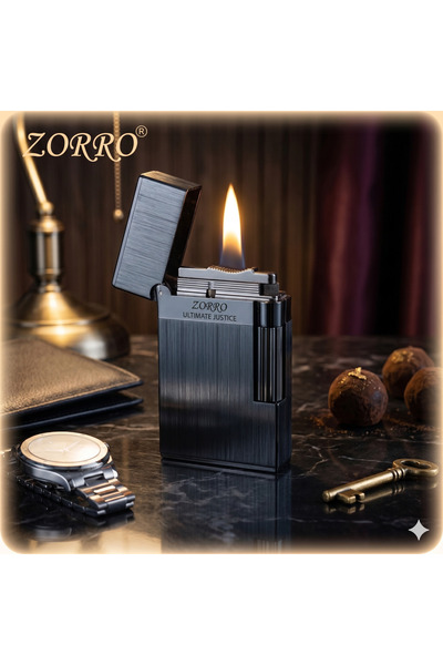 Zorro Ultimate Justice Lüks Premium Metal Benzinli Çakmak - Koleksiyonluk, Şı...