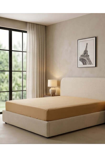 REDTAG Beige Fitted Sheet - Single Size (90 x 190 + 30 cm)