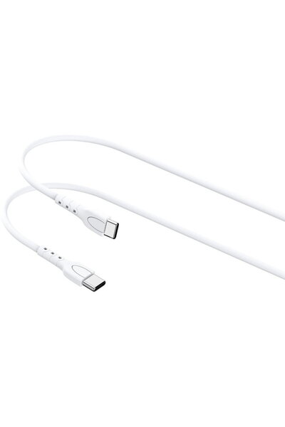 lemontti Cablu Fast Charge Type-C la Type-C, 0.5m, Alb