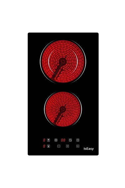 IsEasy Plita Vitroceramica Incorporabila 2 Zone de Gatit 30 cm Negru Touch Co...