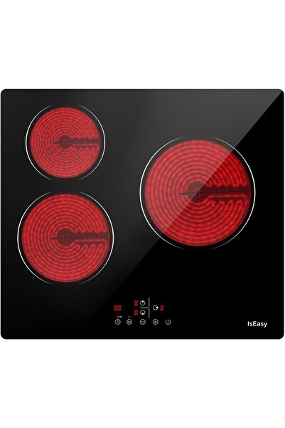 IsEasy Plita cu Inductie Incorporabila 3 Zone de Gatit 60 cm Negru Touch Cont...