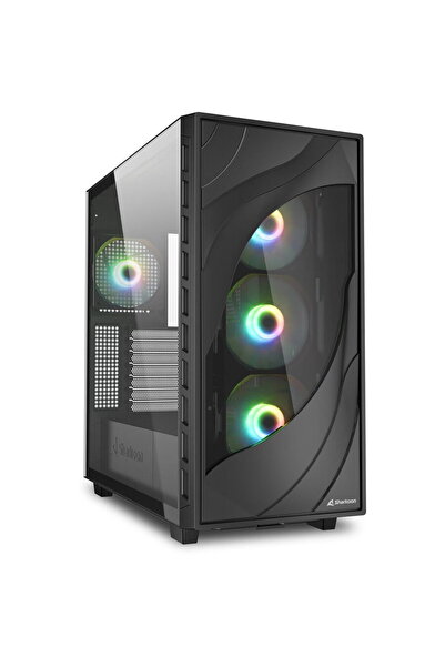 SHARKOON Mid Tower Fara sursa Rebel C80G RGB Negru