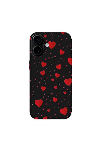 Other Apple Iphone 16 plus Dot hearts Black Colored Silicone TPU Θήκη
