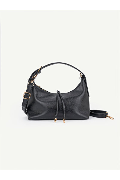 SHAKA Wrinkled Textured Black Shk328 Women's Baguette Hand, Arm and Shoulder ...