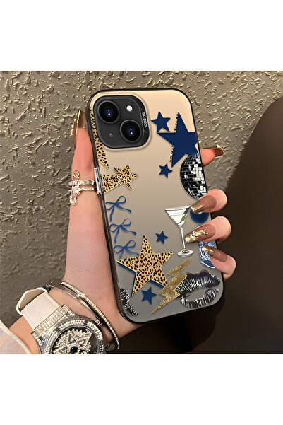 quırkshıeld iPhone 14 Plus/15 Plus Uyumlu Leopar desenli yıldız baskılı kılıf...