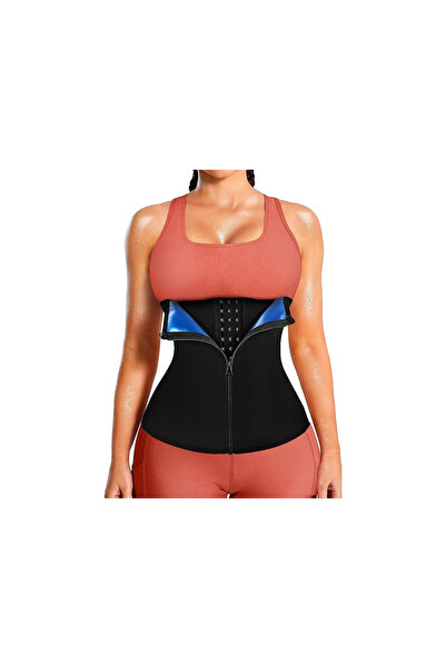 NO BRAND Womens Waist Trainer Corset with Zipper Sweat Waist Trimmer for Wome...