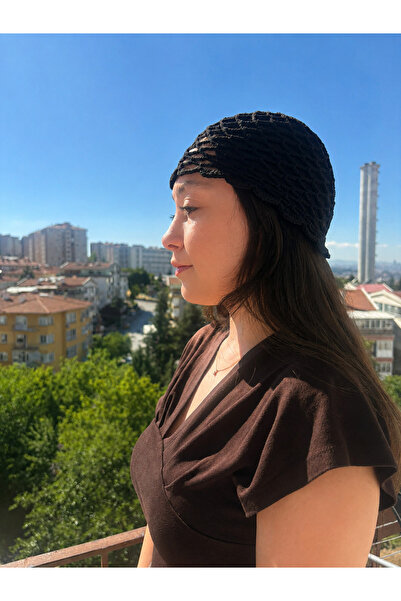 Bohan Accessories Siyah File Saç Aksesuarı Örgü Bere