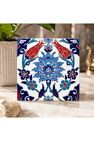 Armada Çini 20X20 Cm Ac 4 İznik Lale Desen Kütahya Çini Karo