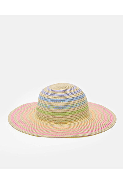 REDTAG Girls Multicolour Striped Embellished Hat