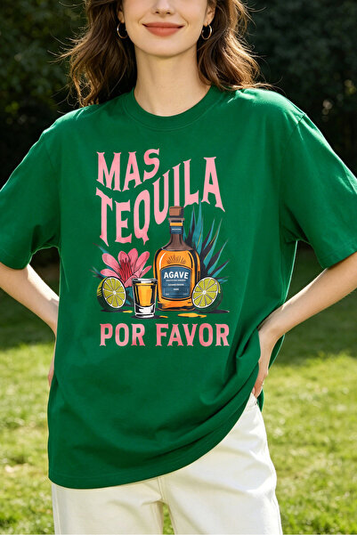 Fleck قمصان نسائية بطباعة جرافيك 'Mas Tequila Por Favor'، تصميم صيفي عصري بال...
