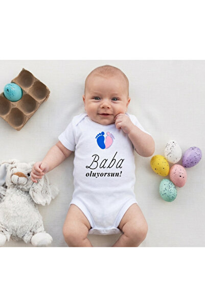 veracraft Baba Olmaya Hazır Mısın Yazılı Bebek Zıbını – %100 Pamuk Yenidoğan ...