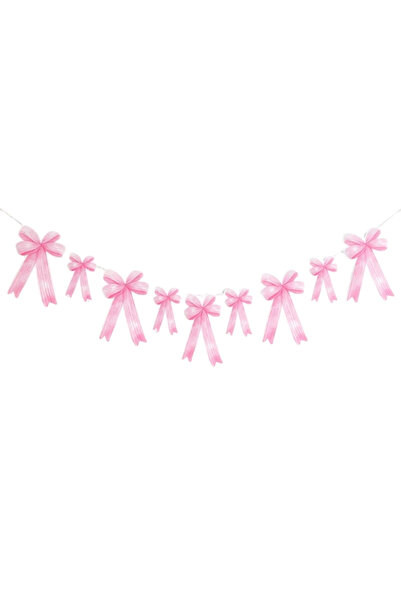 Le Mabelle Pink Bow Themed Paper Party Banner