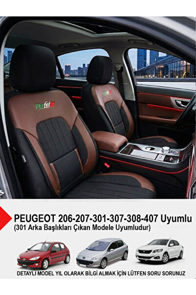 GM-DESIGN غطاء مقعد السيارة الفاخر من سلسلة بيرفيتو - (متوافق مع بيجو 206-207...