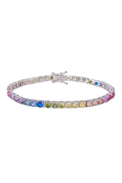 SaraQabi Rainbow Zircon Tennis Bracelet Gold Plated