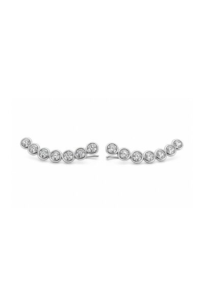 JOLIE Cercei Damă din Argint 925, Silver, Model pe Lob cu Pietre, Design Eleg...