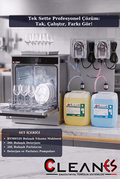 Cleanes BYM052S Endüstriyel Set Altı Bulaşık Yıkama Makinesi ve Hijyen Seti -...