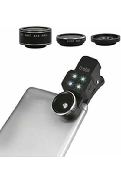 SBS Σετ φακών κάμερας τηλεφώνου 4-σε-1: Fisheye / Macro / Ευρυγώνιος (3 τεμάχια)