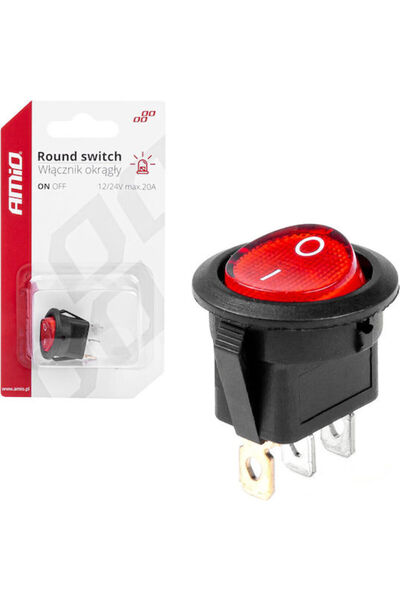AMIO Car On/Off Switch 12V-24V Universal Red Code: 03086