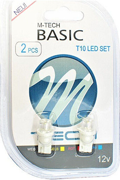 M-TECH Λάμπες Αυτοκινήτου και Μοτοσικλέτας T10 LED 6500K Ψυχρό Λευκό 12V 0.24...