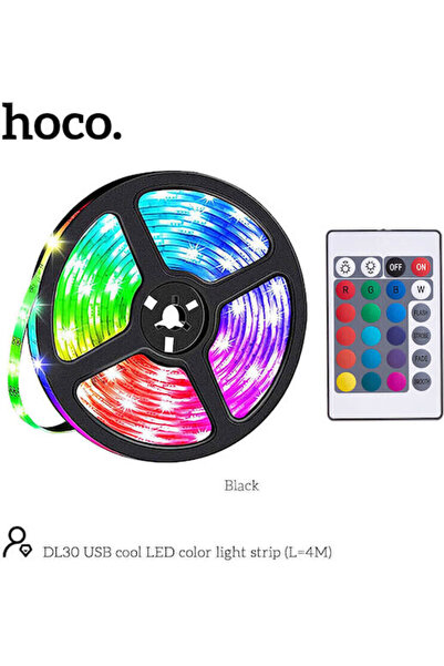 hoco. Hoco Ταινία LED USB 5V RGB Φωτισμός 4μ με Τροφοδοτικό Κωδικός: DL30