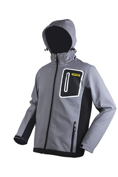 Topmaster Softshell 557 Μπουφάν Εργασίας Softshell με Αποσπώμενη Κουκούλα Γκρ...