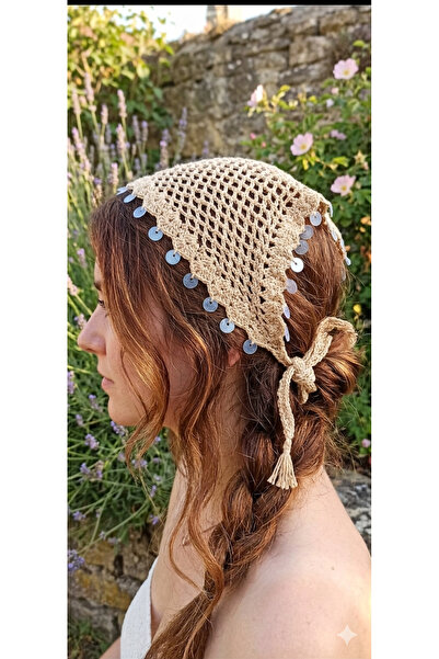 minipanda Women's Mesh Knitted Bandana Summer Perforated Knitwear Hair Bandan...