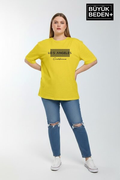 Superlife تي شيرت نسائي كبير الحجم مطبوع عليه لوس أنجلوس 3xl-6xl برقبة دائرية...
