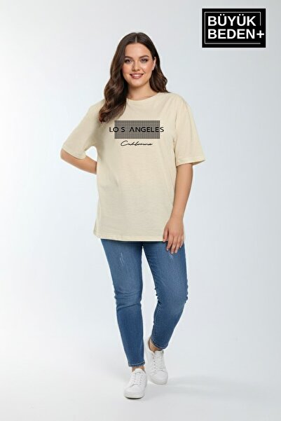 Superlife تي شيرت نسائي كبير الحجم مطبوع عليه لوس أنجلوس 3xl-6xl برقبة دائرية...