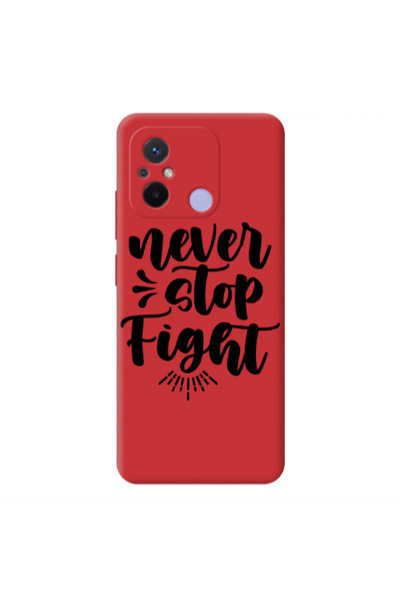 Other Xiaomi Redmi 12C Never stop fight Red Colored Silicone TPU Θήκη