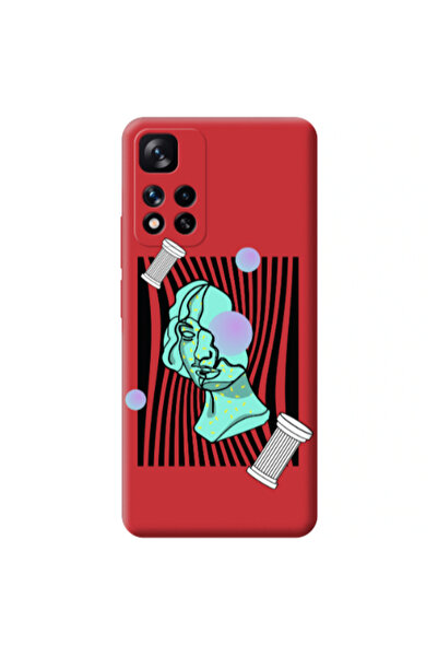 Other Xiaomi Redmi Note 11 Pro 5G Columns Red Colored Silicone TPU Θήκη