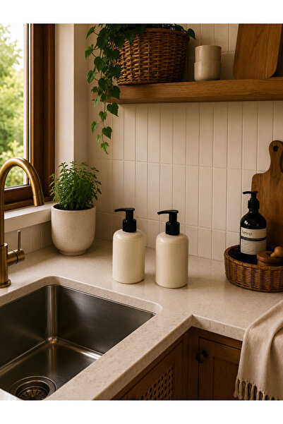 Zigzag Home Decorative 2-Piece Bohemian Style Kitchen Set Liquid Soap Dispens...