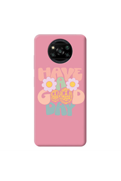 Other Xiaomi Poco X3 Pro Have A Good day Pink Colored Silicone TPU Θήκη