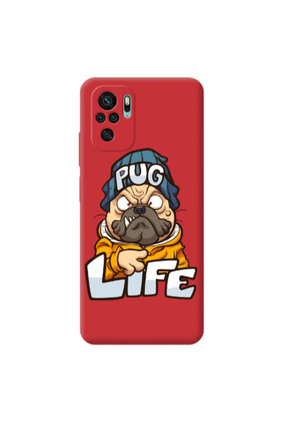 Other Xiaomi Redmi Note 10S Pug Life 2 Red Colored Silicone TPU Θήκη
