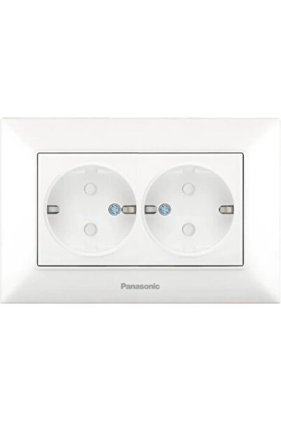 OEM Priză dublă cu împământare Panasonic Arkedia Slim, alb, cu protecție copi...