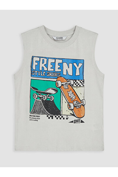 LC Waikiki Peak New Season Crew Neck Printed Boys' Tank Top