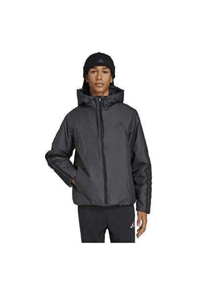 adidas Jachetă izolată cu glugă Climawarm cu 3 dungi pentru bărbați, XL