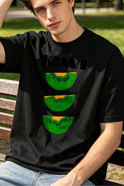 Fleck Casual Style T Shirts For Men Kiwi Fruit Graphic Personalized Shirts