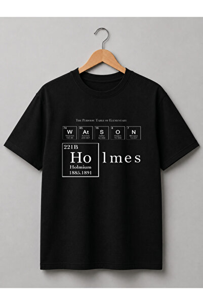 Grafftee Clothing تي شيرت من القطن الفاخر للجنسين بتصميم مطبوع خاص من شيرلوك ...