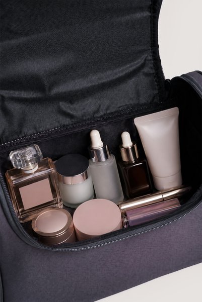 ELATAE Geantă de machiaj cu mai multe compartimente, valiză de mână, geantă de călătorie pentru cosmetice și îngrijire, cu curea de umăr ELT040