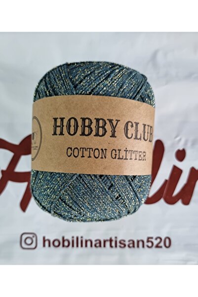 hobby club COTTON GLITTER BANDANA Simli Pamuklu El Örgü İpliği 100 Gr RENK : ...