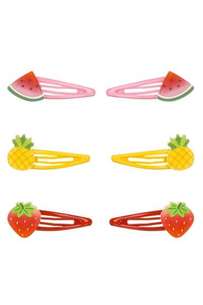 OEM Set 6 buc clame de păr pentru fete cu fructe, multicolore, look jucăuș, 5...
