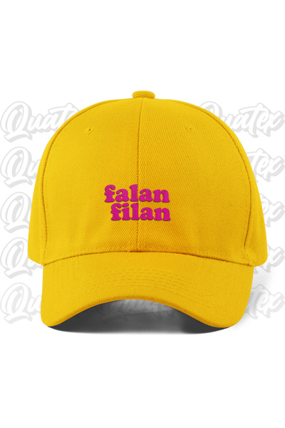 CapHub Falan Filan Embroidered Hat - Yellow Color 100% Cotton Gabardine Unise...