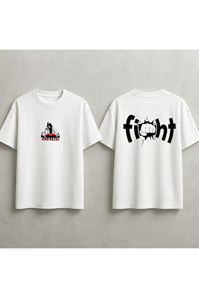 MAGORS Muay Thai Fighter Printed Oversize Unisex T-Shirt Crew Neck Cotton Wom...