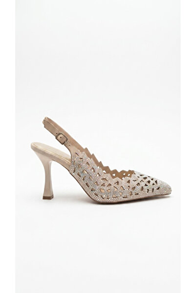 Ustalar Ayakkabı Çanta Gold Stone Women's Heeled Shoes 097.1115.Y-3893