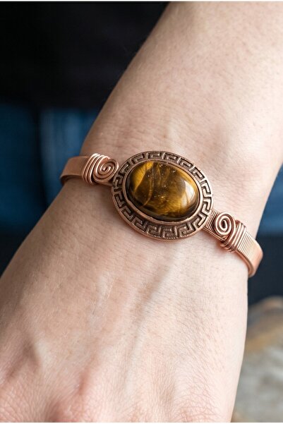 NBS Beautiful Naturel Stones Tiger Eye Copper Bracelet Adjustable Vip Jewelry...