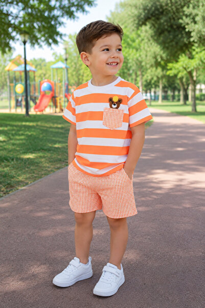 Yalçınoğlu Kids Set pantaloni scurți din bumbac pieptănat cu imprimeu pentru ...