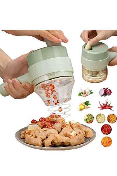 ELTRAZONE 4 in 1 Handheld Electric Food Chopper Wireless Vegetable Cutter Set