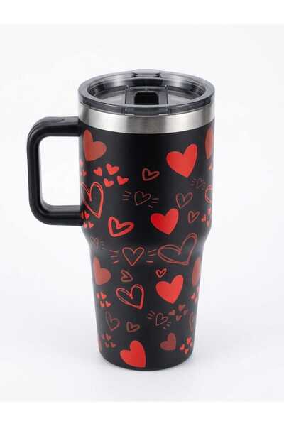 Vacuum Flask Stainless Steel Insulated Travel Mug with Handle & Sliding Lid —...